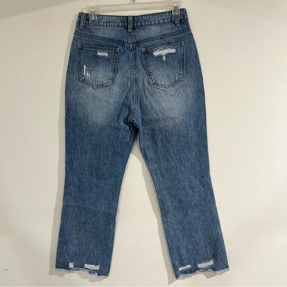Pink Lily Distressed Blue Jeans size 26 relaxed fit casual wear with detail - Picture 5 of 9